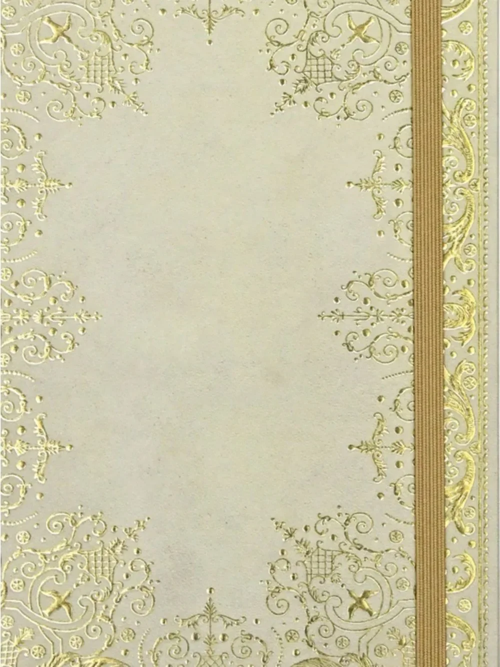 Gilded Ivory gold-foiled embossed cover gilded pages elastic closure journal